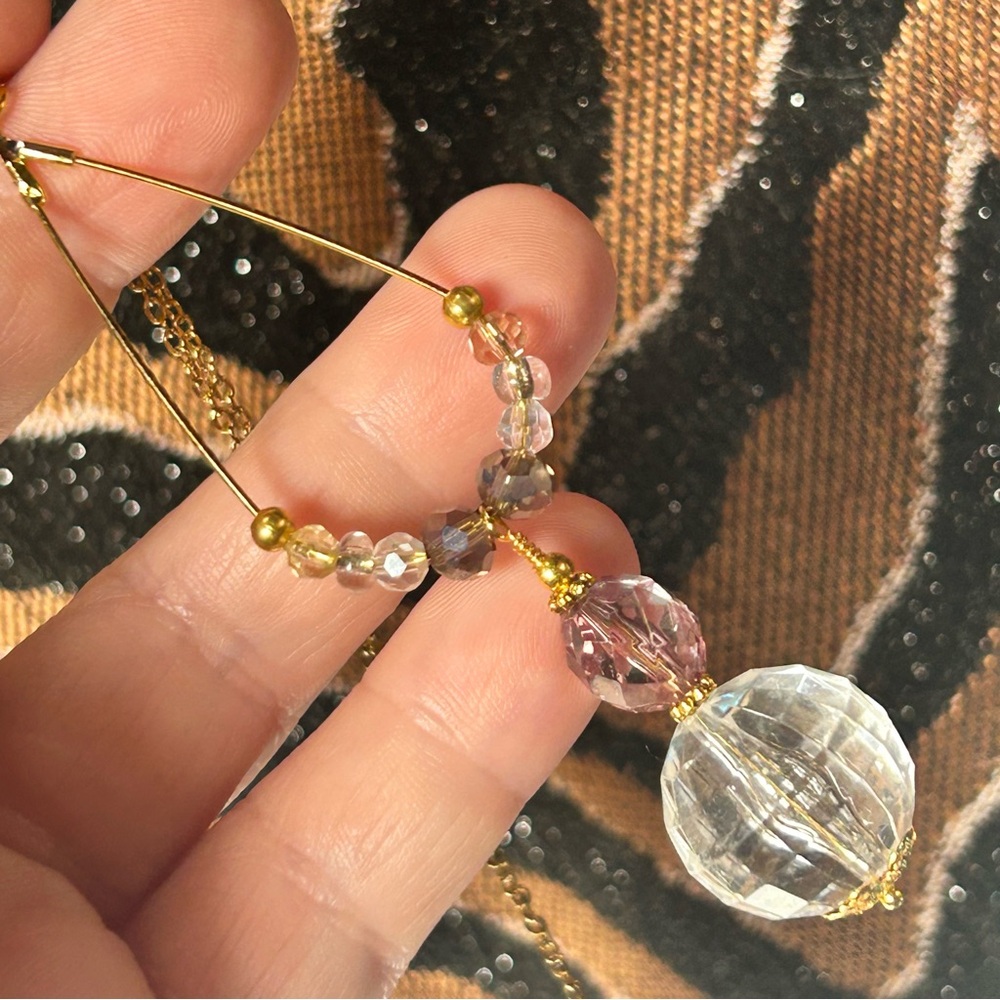 Handcrafted vintage bead changeable charm pendant on chain necklace